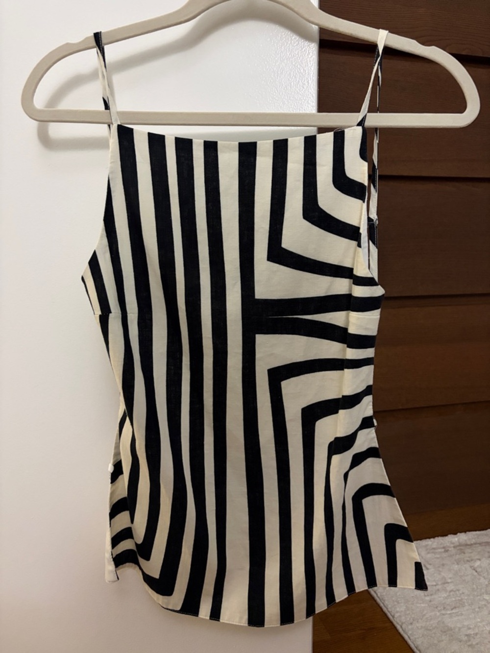 Zara Black & Cream Striped Tank Top